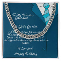 Load image into Gallery viewer, COLLECTION 2:MY WARRIOR GRANDAD -CUBAN LINK CHAIN -HAPPY BIRTHDAY
